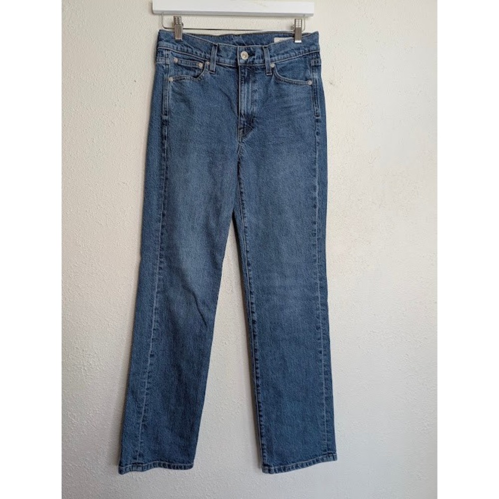 AYR Womens The Lala Jeans 27 Blue High Rise Straight Leg Denim Made in LA Casual